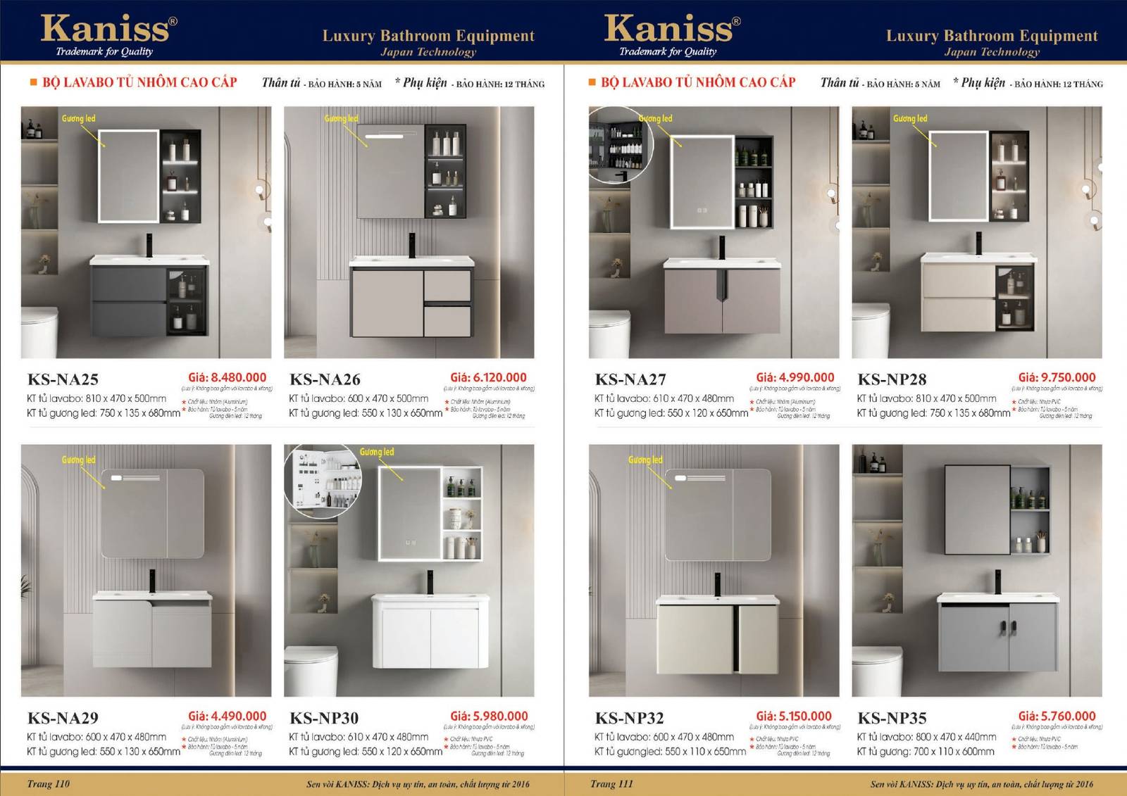 Bảng giá và Catalogue Thiết bị vệ sinh KANISS mới nhất 2025 /Page 56